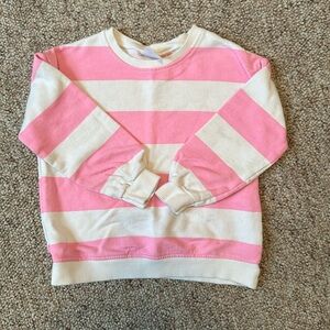 Zara White & Neon Pink Girl Sweatshirt